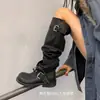 Botas de Cavaleiro da Moda Versáteis Vintage Desgastadas de Comprimento Médio com Cano Largo para Mulheres - Nova Coleção Outono/Inverno 2026 com Bico Redondo