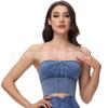 Primavera e Verão 2025 Nova Moda Casual Ajustável Cordão Tubo Top Roupa Íntima Push-up Roupa de Yoga