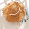 Chapéu Feminino de Verão Francês de Palha Chapéu de Palha Protetor Solar Férias em Sanya Chapéu de Sol Praia à Beira-Mar Foto Chapéu de Sol Dobrável