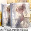 Vestido de Boda Platino Niña Hermosa Álbum de Tarjetas de Hojas Sueltas A5 Cuaderno de Dibujos Animados Anime de Alto Valor Libro de Colección con Cierre Magnético de Cuero