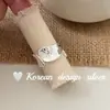 Anillo Minimalista de Diseño de Nicho Estilo Coreano en Joyería de Plata S925 Plata de Ley Banda Ancha Superficie Lisa Anillo de Empalme de Gota de Agua con un Toque de Alta Gama