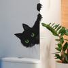 Fun-f425 lindo gato negro asomándose dormitorio sala de estar porche fondo del hogar embellecimiento pegatinas de pared venta al por mayor