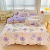 Juego de Cama de Cuatro Piezas Cepillado Clase A, Juego de Tres Piezas para Dormitorio de Estudiante Individual de Invierno, Funda de Edredón Estilo Ins, Ropa de Cama de Dibujos Animados