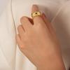 Estilo francés nuevo estilo retro corte material de cobre cuadrado incrustado circonita anillo abierto moda todo-combinable joyería personalizada para mujeres