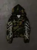 Jaqueta Moletom Estilo Hip-Hop da Costa Oeste Americana Ins Camuflagem Cor Clássica Impressão Rua Moda Solta