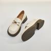 Mocasines de Piel Genuina para Mujer, Suela Gruesa, Nuevo Estilo Otoño, Zapatos Slip-On Versátiles con Hebilla de Caballo, Zapatos Planos JK de Punta Redonda