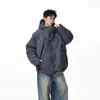 Jaqueta de Algodão Desconstruída com Capuz Estilo Americano para Homens e Mulheres, Casaco Espesso Quente de Inverno High Street para Casal, Jaqueta Puffer Retro Tendência à Prova de Frio