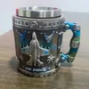 Taza Popular Transfronteriza, Taza de Agua Creativa de Resina y Acero Inoxidable con Temática Militar, Copa de Vino Personalizada, Adorno de Regalo, Retro