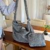 Nova bolsa transversal ajustável de pelúcia estilo retrô casual grande capacidade bolsa de ombro único bolsa de axila bolsa tote all-match