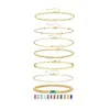 Conjunto de 7 Piezas de 12 Piedras de Nacimiento Transfronterizo, Pulsera, Estilo Unisex Moderno y Sencillo, Joyería Dorada Apilable para Mujeres