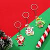Amazon Suministro Directo Transfronterizo Llavero Papá Noel Navidad PVC Goma Suave Colgante para Coche Regalo Fiesta de Navidad