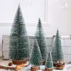 Árbol de Navidad Mini Transfronterizo con Agujas de Pino Cubiertas de Nieve, Decoraciones Navideñas, Adornos para Árbol de Navidad de Mesa con Flocado de Agujas de Pino