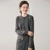 Cardigan de Punto de Cachemir Brillante con Diamantes, Cuello Redondo, Chaqueta de Mujer, Top de Moda, Nuevo Otoño e Invierno 2025