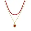 Cadena de Hilo Rojo Trenzado con Cuentas de Ojo de Tigre para la Fortuna y la Buena Suerte de Año Nuevo Cadena para la Clavícula Cadena de Suéter de Lujo Accesible