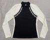 Traje de golf de manga larga con cuello semi-alto de bloques de color, fino, transpirable, para verano, running, curva, alta elasticidad para mujer, deportes al aire libre