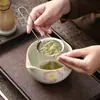 Tazón de Matcha con Flor Pintada a Mano, Brocha para Té, Juego de 100 Piezas, Caja de Regalo, Herramienta Batidora para Té Matcha, Exclusivo de Comercio Electrónico Transfronterizo