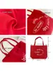 Bolso de Lona Casual Estilo Coreano Literario Ins Simple Estampado de Letras Bolso de Mano Popular Moda Retro Bolso de Hombro para Mujer