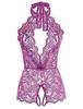 Produtos transfronteiriços Europa e Estados Unidos comércio exterior lingerie sexy renda sexy vazada body com abertura no pescoço fabricantes de lingerie atacado