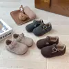 Zapatos Birkenstock de Fieltro Ins Retro 2026 Invierno Nuevos Mocasines Estilo Coreano para Niñas Zapatos Cálidos de Algodón para Niños