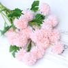 Simulação crisântemo de bola de três cabeças flor falsa hortênsia flor artificial crisântemo pingue-pongue decoração de casamento para casa buquê de hortênsia de simulação