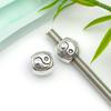 Cuentas antiguas de aleación de plata con agujero grande, pulsera con cuentas, colgante de calavera, búho, tai chi, cuentas sueltas, cuentas DIY, accesorios de joyería