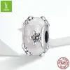 Diseño original flor rosa plata de ley s925 cuentas esmaltadas pulsera de cuentas transfronteriza europea y americana accesorios de plata SCC1302