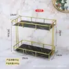 Tocador de Lujo Ligero Estante de Almacenamiento de Cosméticos Lavabo de Baño Inodoro Tocador Almacenamiento de Doble Capa de Escritorio de Lujo Ligero