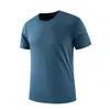 Camiseta Regata Masculina de Malha com Manga Curta Anti-Amassado Gola Redonda Sem Costura Borrachada Solta Casual Simples Respirável Masculina Cross-Border