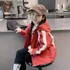 Casaco infantil outono novo jaqueta com capuz estilo coreano para atividades ao ar livre crianças médias e grandes jaqueta corta-vento casual da moda estilo ocidental