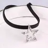 Colar Gargantilha de Estrela Personalizado para Mulheres, Acessório Curto Preto para Pescoço, Estilo Coreano Inspirado em Celebridades