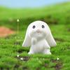 Micro paisajismo animal lindo conejo tamaño grande y mediano casa de rábano conejo lindo musgo jardinería accesorios de resina pequeños adornos