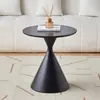 Mesa de centro de madera maciza color crema, estilo nórdico, para salas de estar del hogar, combinación para apartamentos pequeños, moderna, simple, redonda, móvil