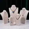 Soporte de exhibición de collares de franela modelo retrato soporte para joyas collar de cadena de clavícula exhibición de joyas soporte de exhibición en vivo