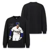 Camiseta de Manga Larga para Hombre Stewell Dallas Baseball Estilo Americano Peso Pesado, Corte Holgado, Hombro Caído, Algodón Puro, Top Lavado para Hombre
