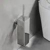 Juego de Portacepillo para Inodoro de Acero Inoxidable Cepillo de Limpieza para Inodoro Baño Hogar Desodorante Cepillo para Inodoro Montado en Pared con Tapa