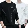 Nova Camiseta de Manga Longa com Gola Redonda para Primavera e Outono de 2025, Moletom Espessado Versátil da Moda, Camiseta Básica Unissex
