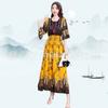 Vestido Estilo Étnico Verão Novo Viscose Bordado Cintura Emagrecimento Vestido de Viagem Yunnan Xinjiang Atacado