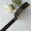 Cinta Floral Dorada con Pan de Oro de 2.5 cm para Cajas de Regalo Hechas a Mano para DIY, Moños para Pasteles y Cintas Decorativas