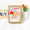 Regalo del Día del Maestro Creativo Souvenir de Alta Gama Adornos de Marco de Fotos con Ramo de Girasol Tejido a Mano con Lana