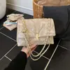 Bolso de Hombro Acolchado con Cadena de Moda Primavera 2026 para Mujer, Bolso Cruzado Versátil Casual, Bolso Cuadrado Pequeño Simple para el Día a Día