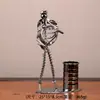 Artesanías de Hierro, Adornos Metálicos, Manualidades de Modelos Creativos, Músico, Hombre de Hierro, Portalápices de Metal