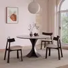 Mesa de Comedor Redonda de Madera Maciza Estilo Retro Francés para Hogar Moderna Simple Estilo Italiano de Alta Gama Blanca Pura con Tablero de Roca y Silla