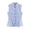 Comercio Exterior 2026 Verano Nuevo Estilo Europeo y Americano Moda Femenina Casual Falda Corta Rayada Dobladillo Camisa 1232775