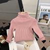 Tricô Gola Alta Meninas Outono e Inverno 2025 Macio Bebê Menina Moda Princesa Tricô Inverno Camiseta Infantil de Base