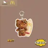 Bebida de Verano Gato Lindo Dibujo Animado Llavero Acrílico Colgante Creativo para Mochila Regalo para Pareja Decoración Casual