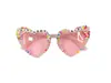 Gafas de Perlas de Fiesta de Gama Alta de Amazon Gafas de Sol con Forma de Corazón Blanco Diamante Gafas para Fiesta de Cumpleaños de Mujer