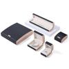 Caja para Pulsera Anillo Collar de Cuero Cepillado Transfronteriza Caja de Joyería Curvada Personalizada Embalaje de Joyería de Alta Gama