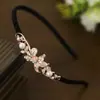 Faixa de cabelo enrolada estilo coreano com laço, faixa de cabeça de liga, grampo de cabelo com strass, joias, grampo de cabelo de metal antiderrapante, acessórios de cabelo, atacado