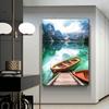 Amazônia nórdica pintura decorativa núcleo paisagem natural montanha lago navio spray pintura poster sala de estar arte mural núcleo 2882