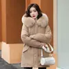 Parker 2025 Nuevo Abrigo de Algodón Elegante de Longitud Media para Mujeres Pequeñas, Chaqueta de Algodón Gruesa con Forro Polar de Invierno para Mujeres de Tallas Grandes